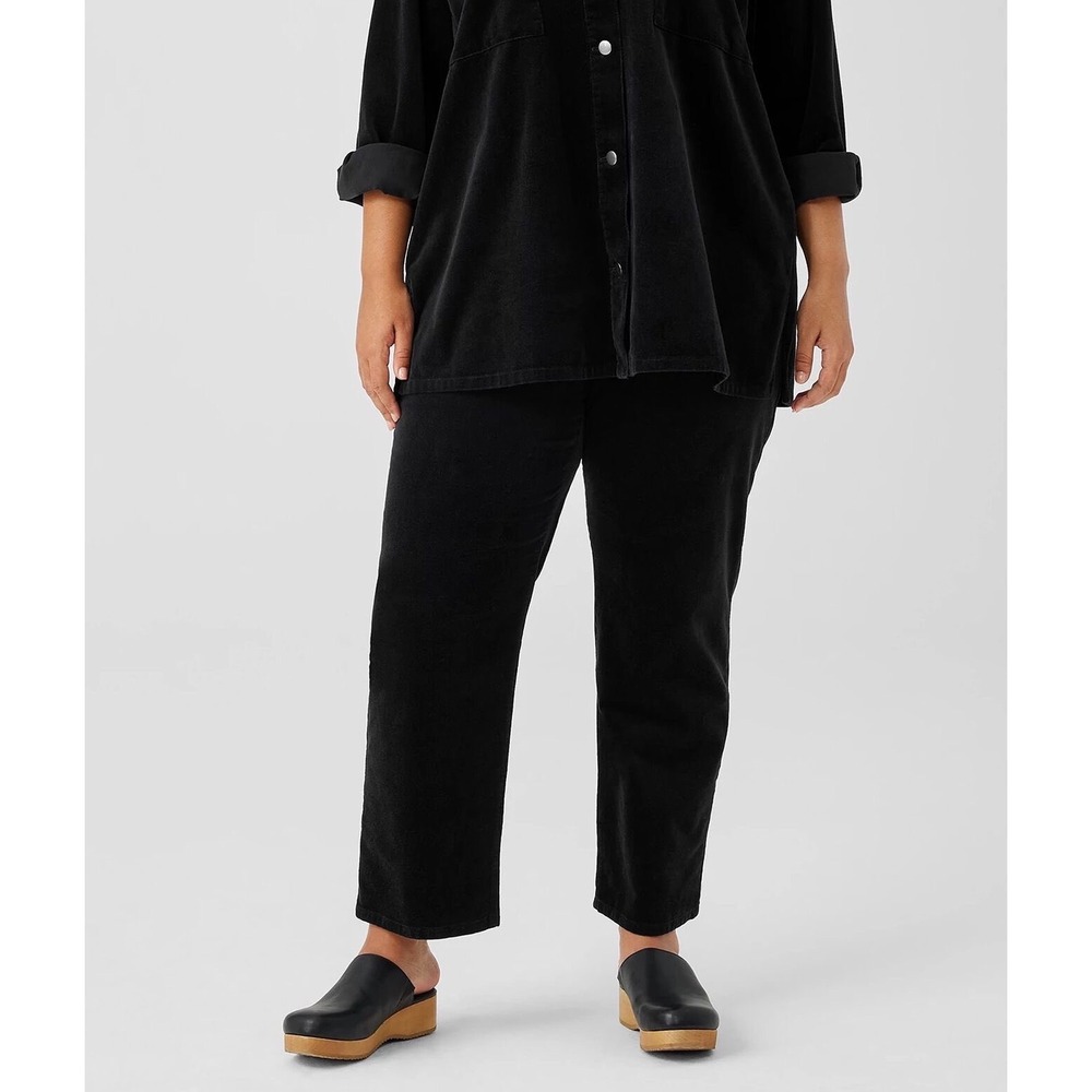 Eileen Fisher Organic Cotton Stretch Corduroy Straight Pant 2X Curvy Cropped